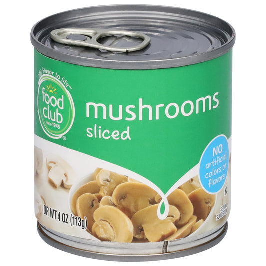 Food Club Sliced Mushrooms 4 oz