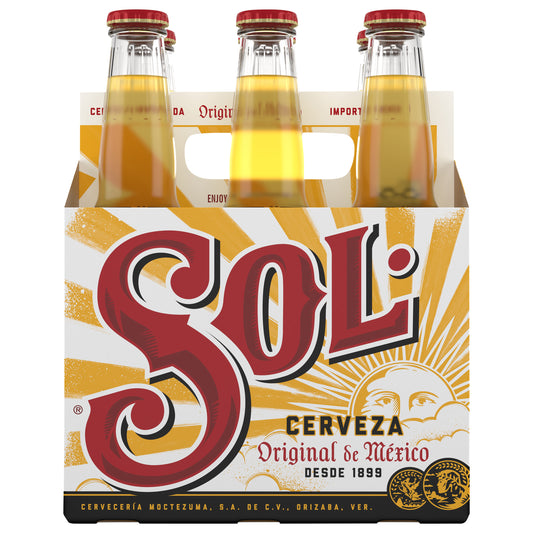 Sol Cerveza Beer 6 - 11.2 oz Bottles
