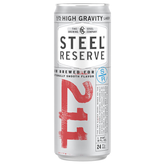 Steel Reserve High Gravity Lager Beer, 24 fl. oz. Can, 8.1% ABV