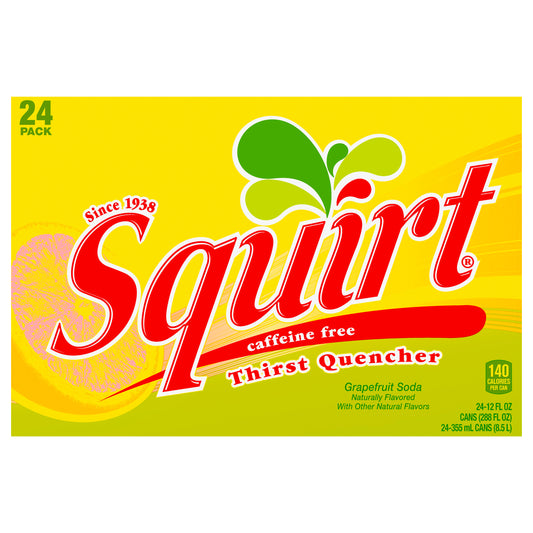 Squirt Citrus Soda, 12 fl oz cans, 24 pack