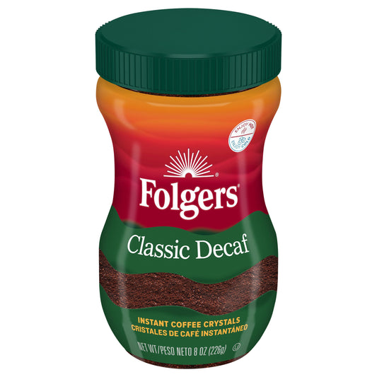 Folgers Classic Decaf Instant Coffee, 8-Ounce Jar