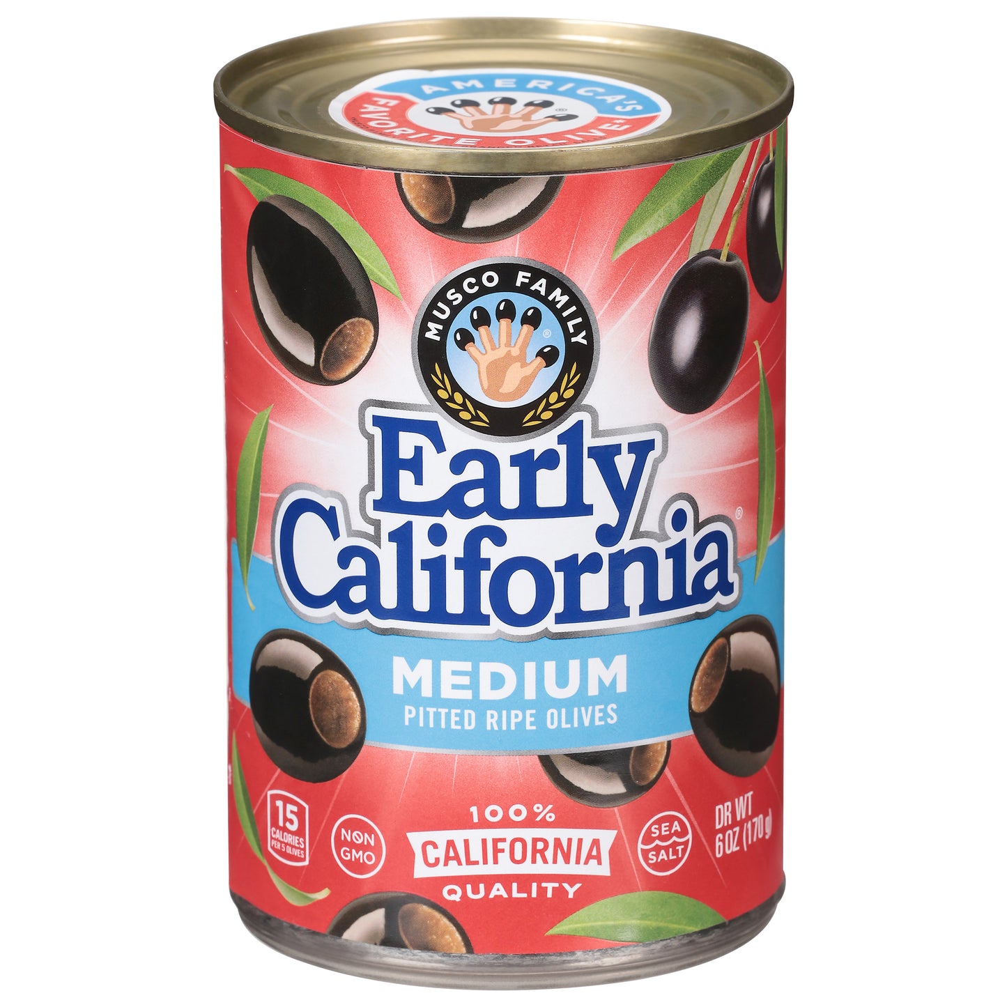Early California Pitted Ripe Olives Medium 6 oz