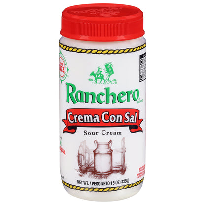 Ranchero Crema Con Sal Sour Cream 15 oz