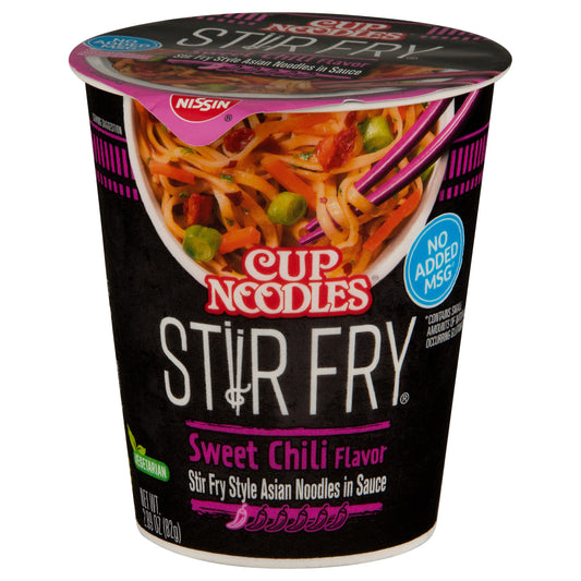 Nissin Cup Noodles Stir Fry Sweet Chili Flavor Asian Noodles in Sauce 2.89 oz