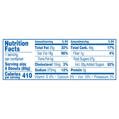 HOSTESS Frosted DONETTES Single Serve, 6 Count, 3 oz