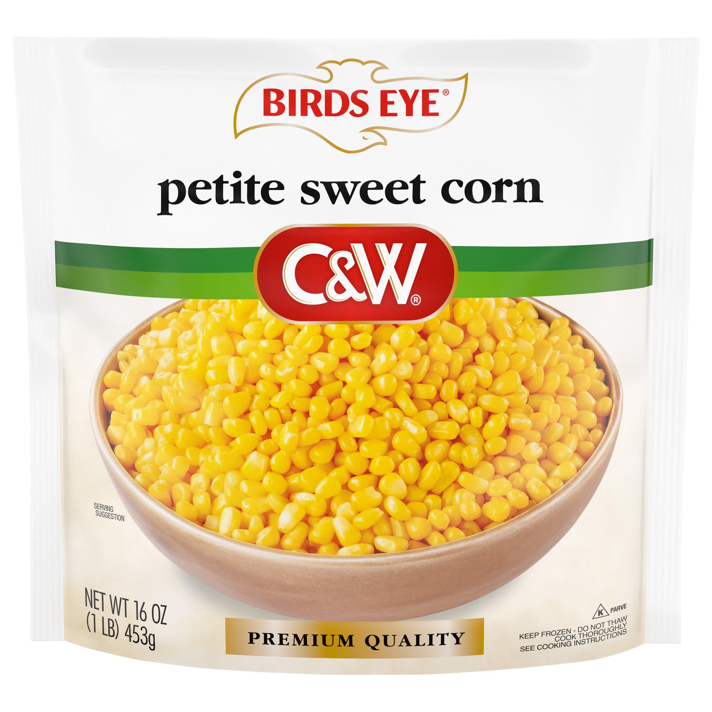 Birds Eye C&W Premium Quality Petite Sweet Corn, Frozen, 16 oz.