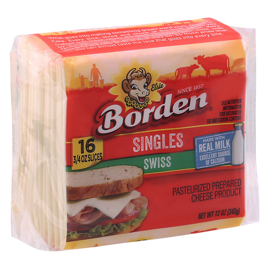 Borden Singles Swiss Cheese 16 ea