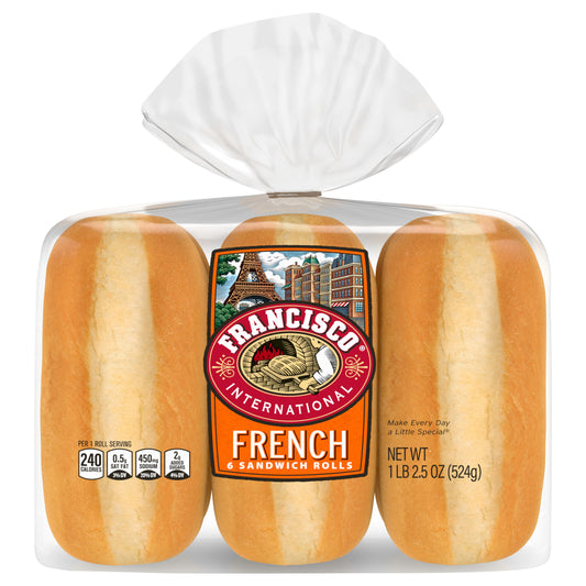 Francisco French Sandwich Rolls, 6 count, 18.5 oz