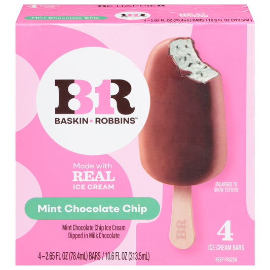 Baskin Robbins Mint Chocolate Chip Ice Cream Bars 4 - 2.65 fl oz Bars