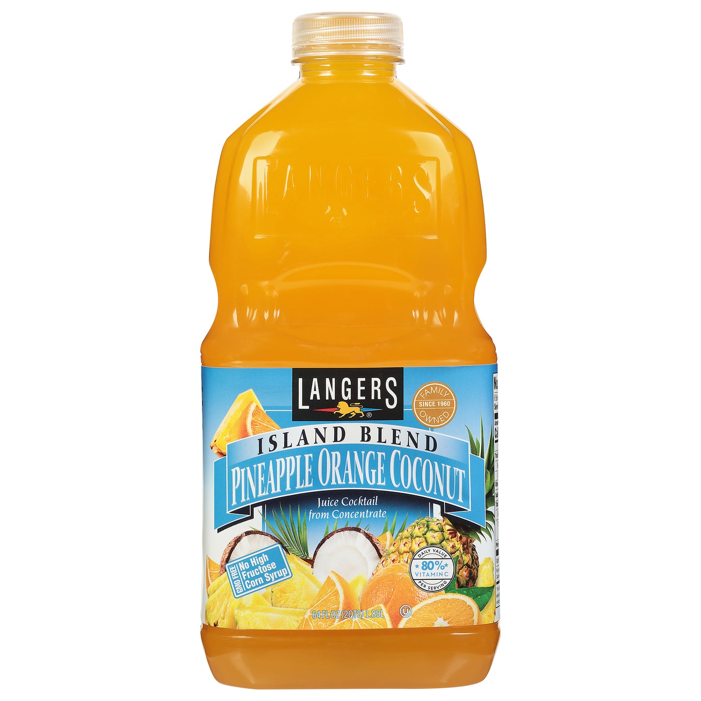 Langers Island Blend Pineapple Orange Coconut Juice Cocktail from Concentrate 64 fl oz