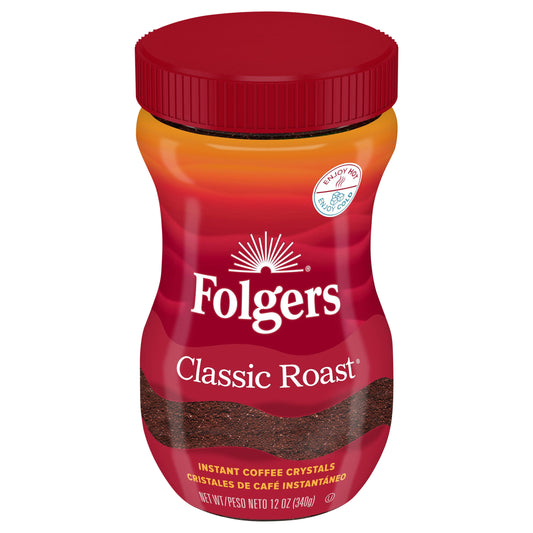 Folgers Classic Roast Instant Coffee, 12 Oz. Jar