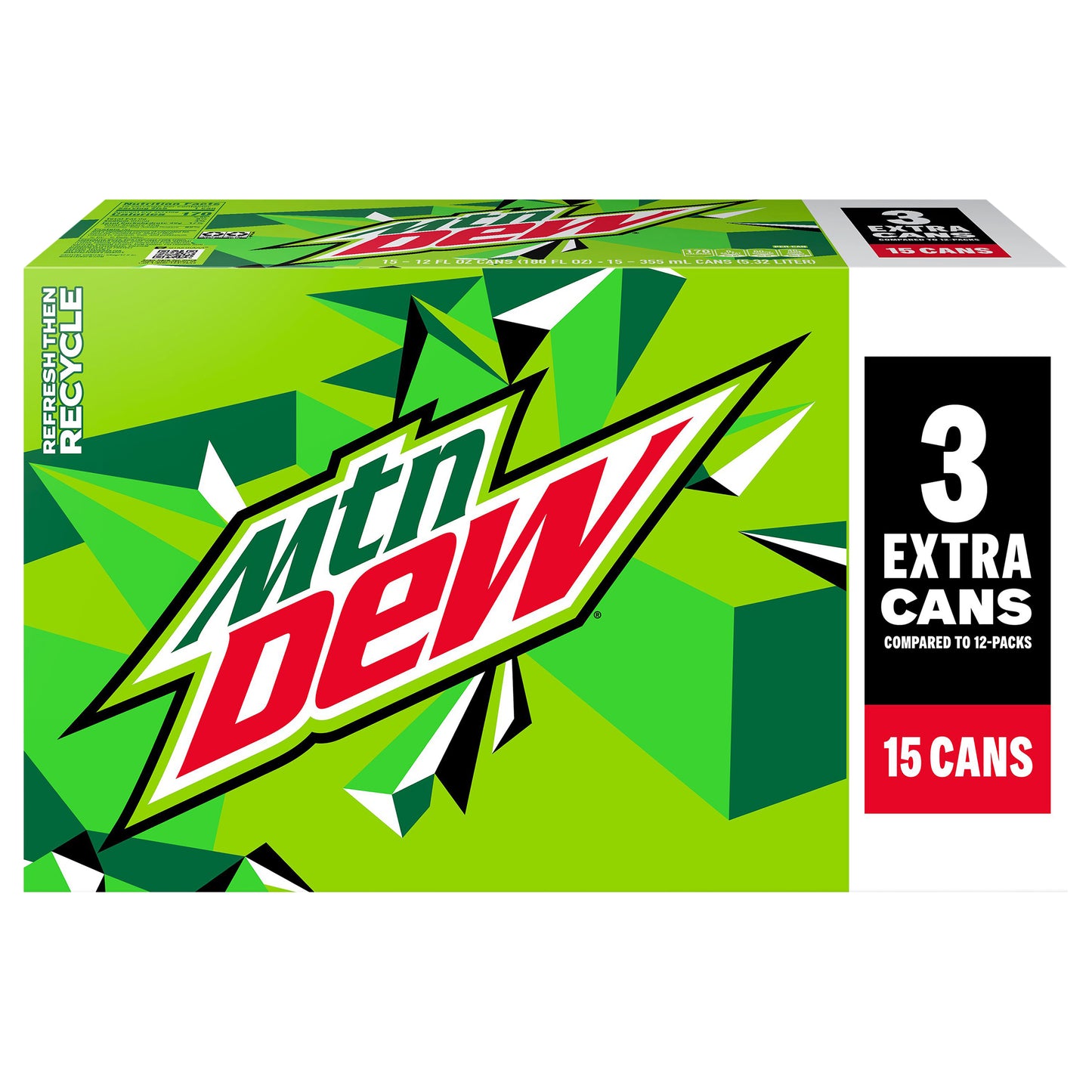 Mtn Dew Soda Citrus 12 Fl Oz 15 Count Cans