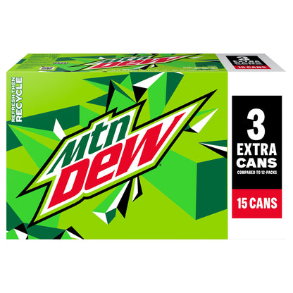 Mtn Dew Soda Citrus 12 Fl Oz 15 Count Cans