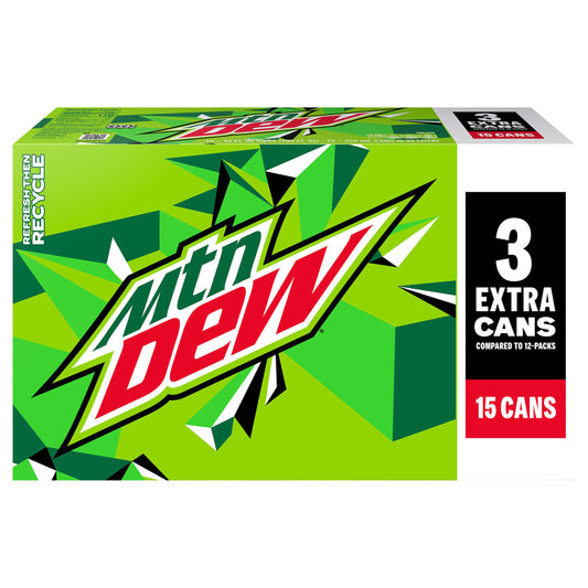 Mtn Dew Soda Citrus 12 Fl Oz 15 Count Cans