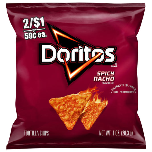 Doritos Tortilla Chips Spicy Nacho Flavored 1 Oz