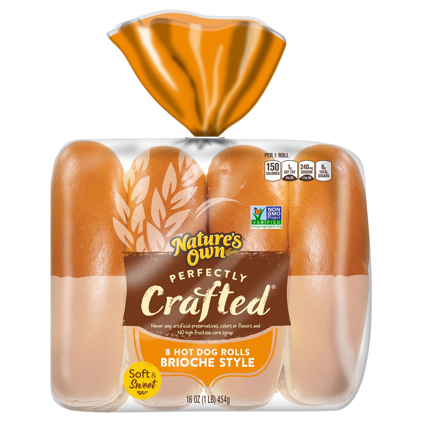 Nature's Own Perfectly Crafted Brioche Style Hot Dog Rolls 8 ea
