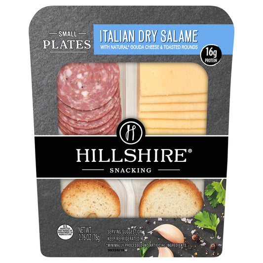 Hillshire Snacking Small Plates, Italian Dry Salame Deli Lunch Meat and Gouda Cheese, 2.76 oz