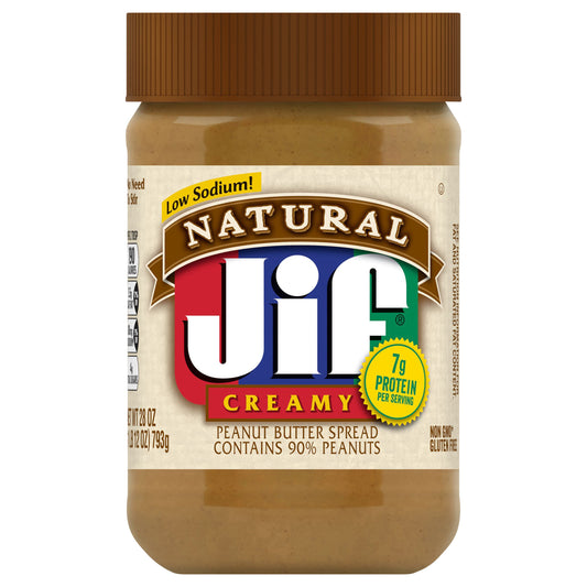 Jif Natural Creamy Peanut Butter Spread, 28-Ounce Jar