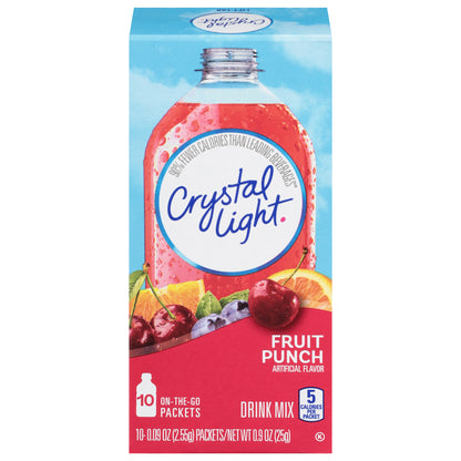 Crystal Light On-The-Go Packets Fruit Punch Drink Mix 10 - 0.09 oz Packets