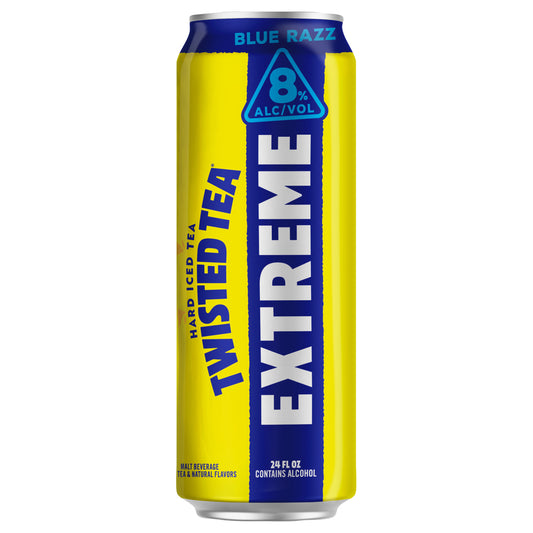 Twisted Tea Extreme Blue Razz Hard Iced Tea, 8% ABV (24 fl. oz. Can)