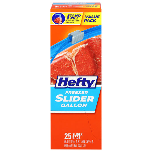 Hefty Gallon Freezer Slider Bags Value Pack 25 ea