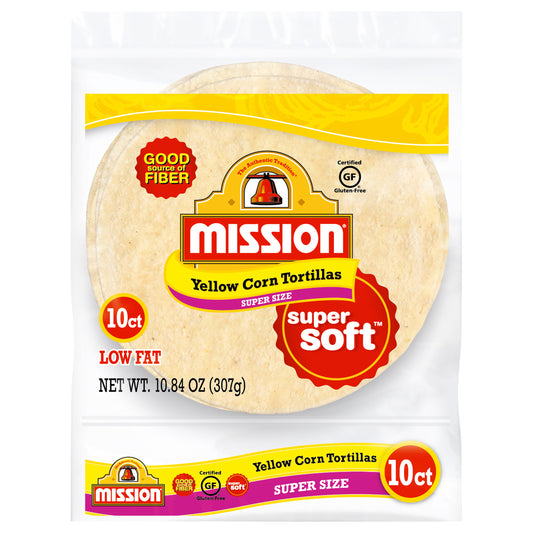 Mission Super Size Yellow Corn Tortillas, 10 Count