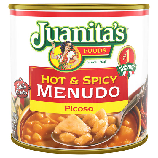 Juanita’s Foods Ready to Serve Hot & Spicy Menudo Soup, 94 oz Can