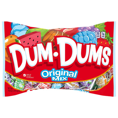 Dum Dums Original Mix Lollipops Candy, 10.4oz Pillow Bag
