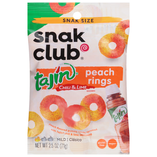 Snak Club Snak Size Mild Tajin Chili & Lime Seasoned Peach Rings 2.5 oz