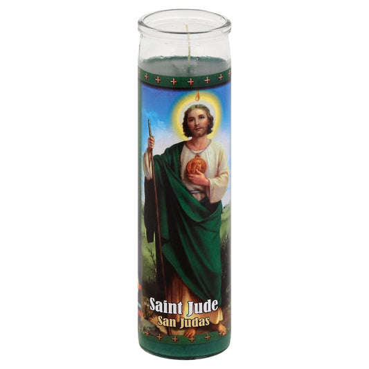 St Jude Candle Candle 1 ea - Green Wax