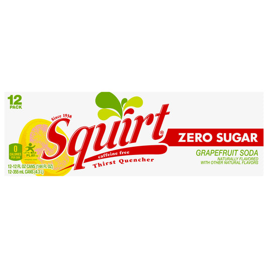 Squirt 12 Pack Zero Sugar Grapefruit Soda 12 - 12 fl oz Cans