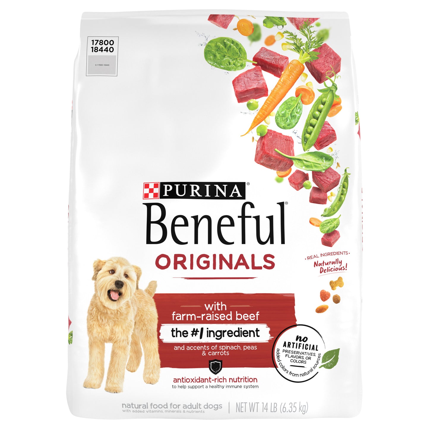 Purina Beneful Originals With Farm-Raised Beef, With Real Meat Dog Food  - 14 lb. Bag