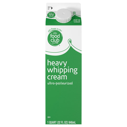 Food Club Ultra-Pasteurized Heavy Whipping Cream 1 qt
