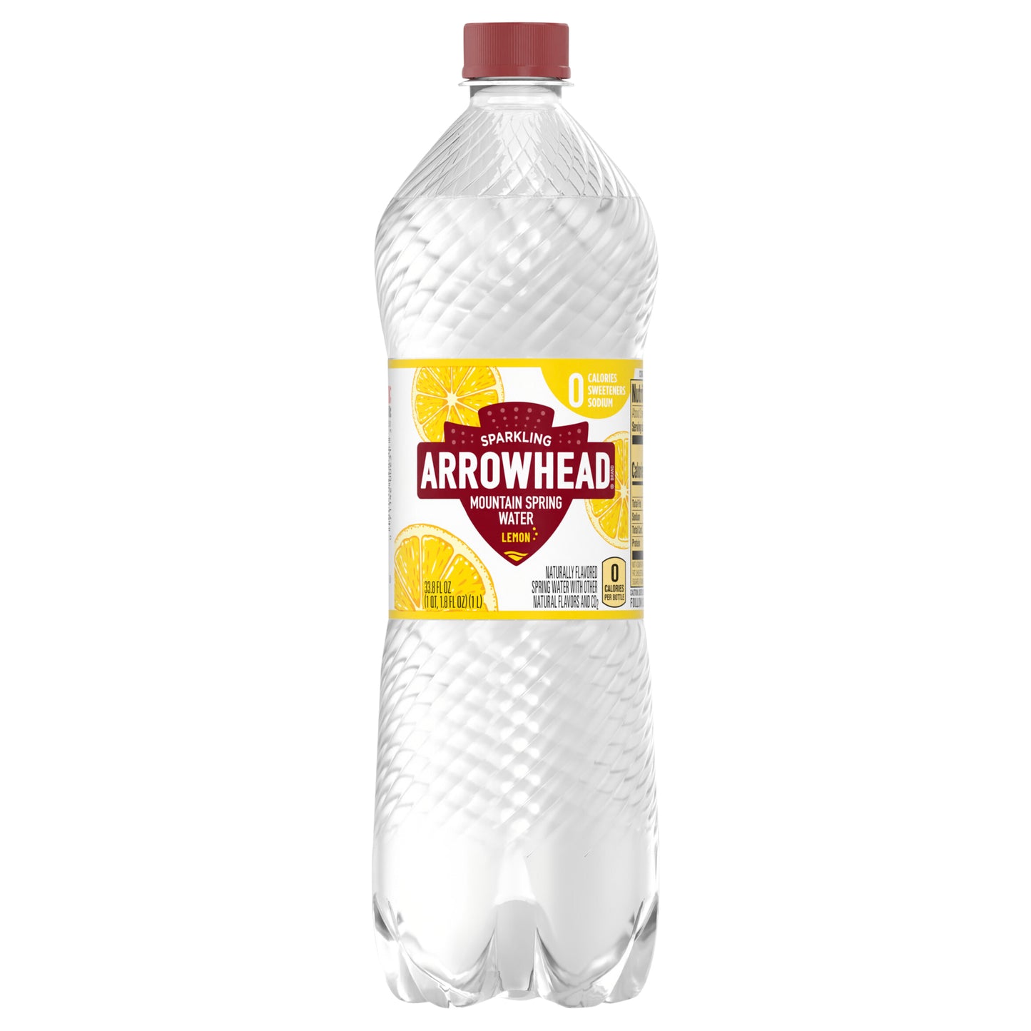 Arrowhead Sparkling Water, Lively Lemon, 33.8 oz. Bottle