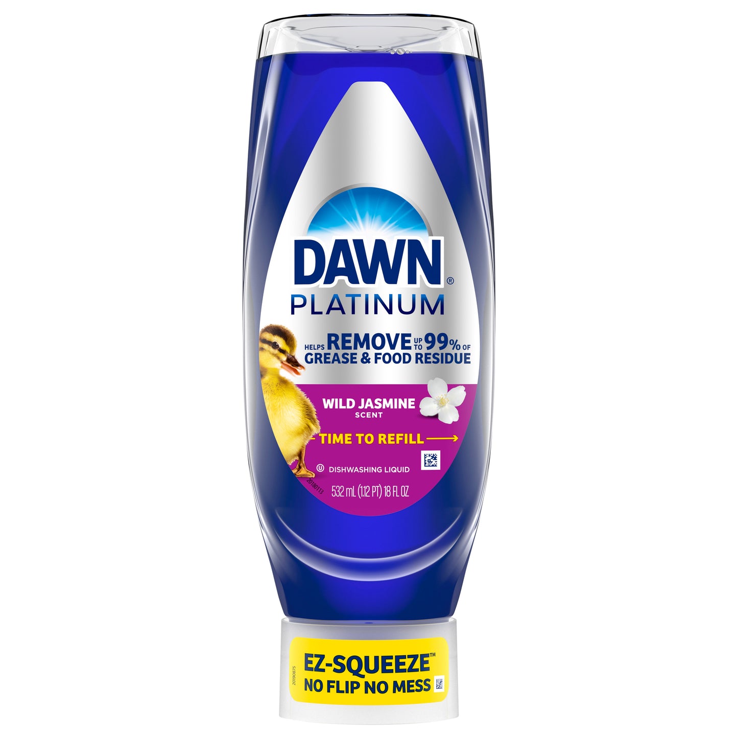 Dawn Platinum EZ-Squeeze Dish Soap, Dishwashing Liquid, Wild Jasmine, 18 Fl Oz