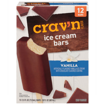 Crav'n Flavor Vanilla Ice Cream Bars 12 ea
