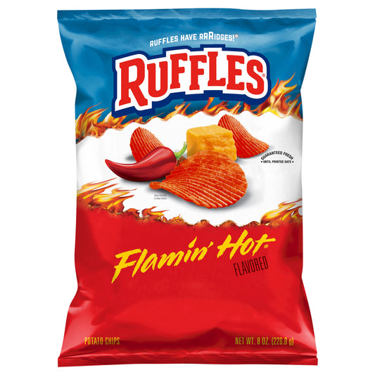 Ruffles Potato Chips Flamin' Hot Flavored 8.0 Oz