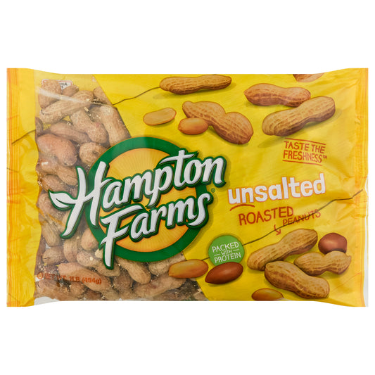 Hampton Farms Roasted Unsalted Peanuts 1 lb