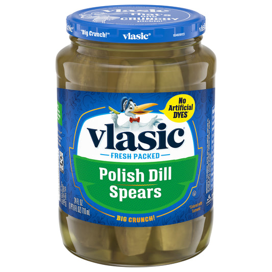 Vlasic Polish Dill Pickle Spears, Keto Friendly, 24 FL OZ