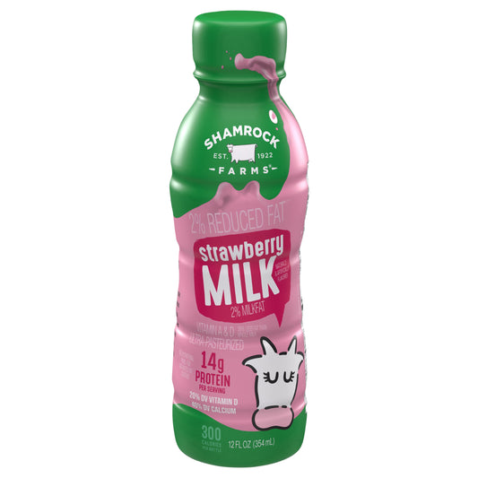 Shamrock Farms 2% Reduced Fat Strawberry Milk - 12oz