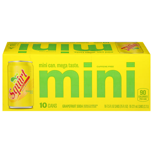 Squirt Caffeine Free Grapefruit Soda Mini 10 - 7.5 fl oz Cans