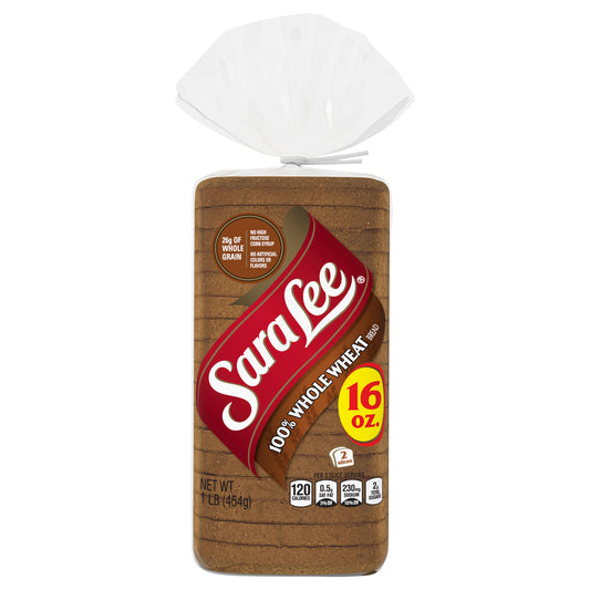 Sara Lee Classic 100% Whole Wheat Bread 16 Oz