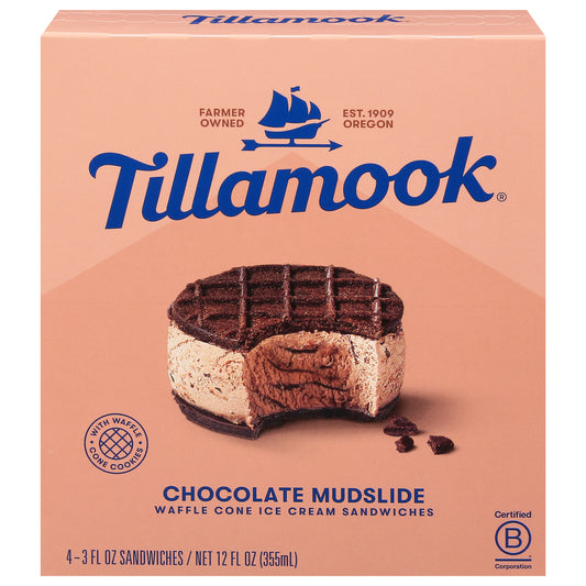 Tillamook Chocolate Mudslide Ice Cream Sandwiches 4 -3 fl oz ea