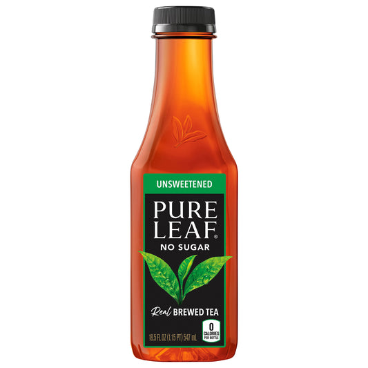 Pure Leaf Real Brewed Tea Unsweetened 18.5 Fl Oz Bottle