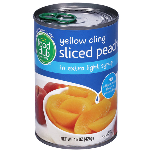 Food Club Yellow Cling Sliced Peaches in Extra Light Syrup 15 oz