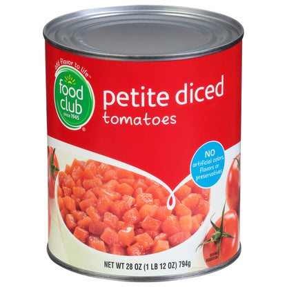 Food Club Petite Diced Tomatoes 28 oz